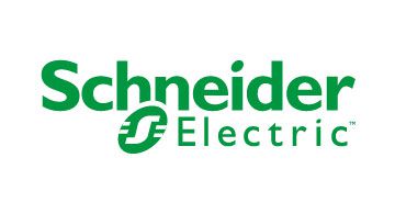 Schneider Electric Logo in grün mit stilisiertem S und Schriftzug, steht für smarte Lösungen im Außenbereich und Garage.